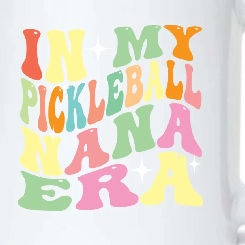 Retro Groovy In My Pickleball Nana Era Great Gift Black Color Changing Mug