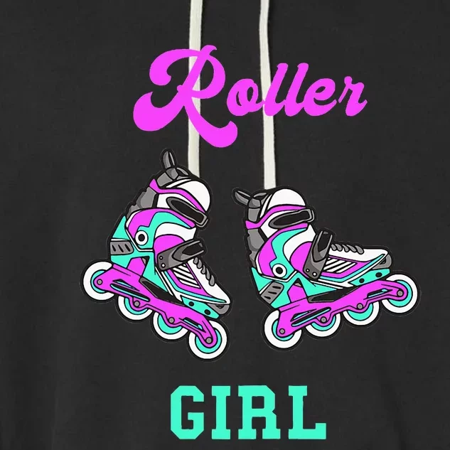 Roller Girl Inline Skating Roller Blades Derby Skater Sport Garment-Dyed Fleece Hoodie