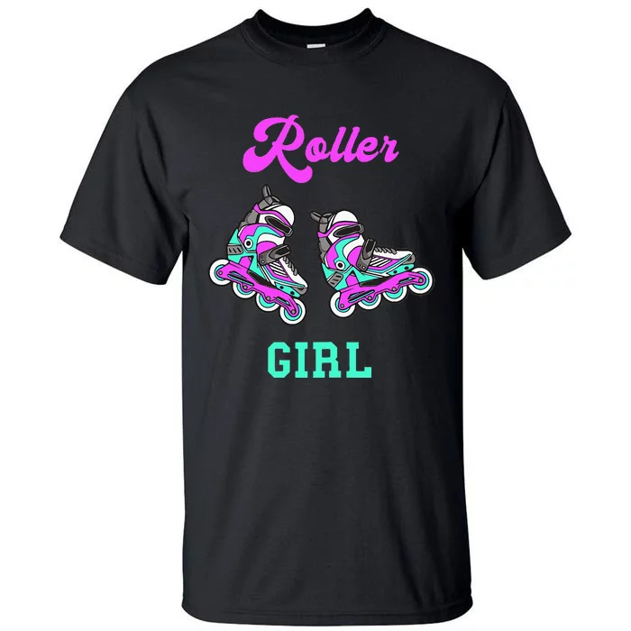 Roller Girl Inline Skating Roller Blades Derby Skater Sport Tall T-Shirt