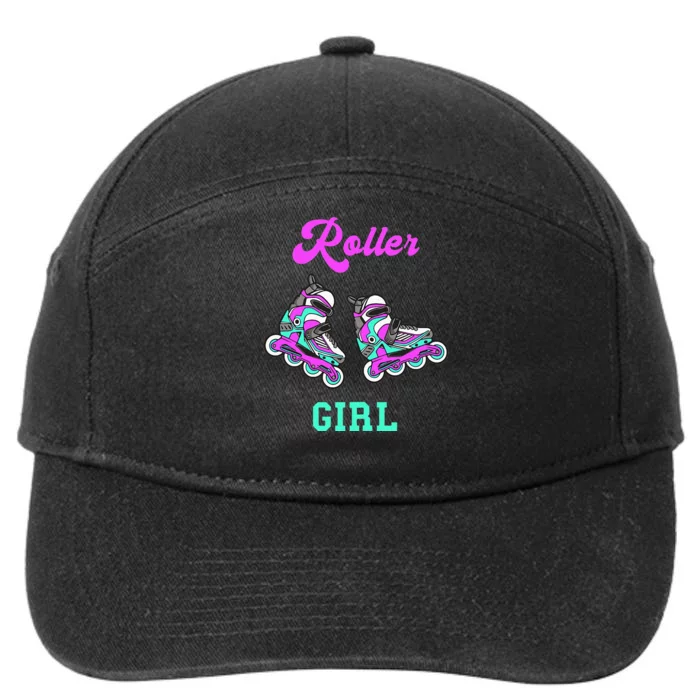 Roller Girl Inline Skating Roller Blades Derby Skater Sport 7-Panel Snapback Hat