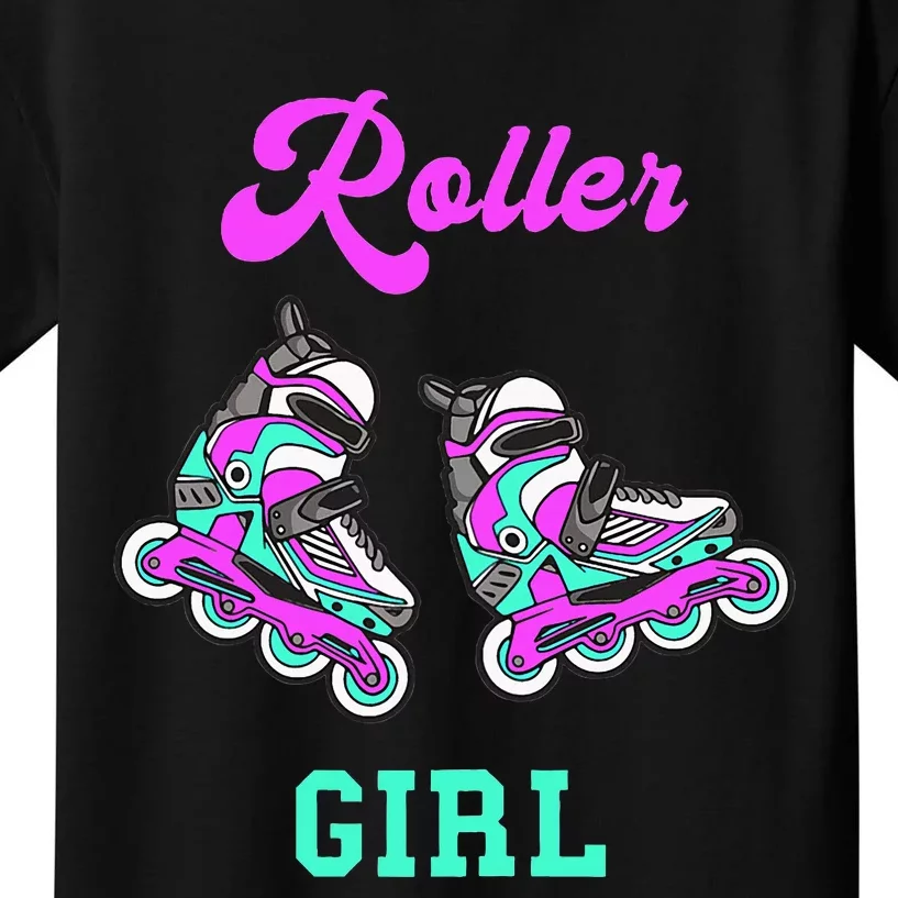 Roller Girl Inline Skating Roller Blades Derby Skater Sport Kids T-Shirt