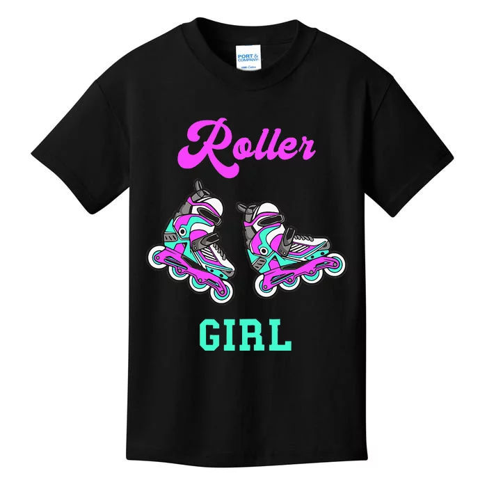 Roller Girl Inline Skating Roller Blades Derby Skater Sport Kids T-Shirt