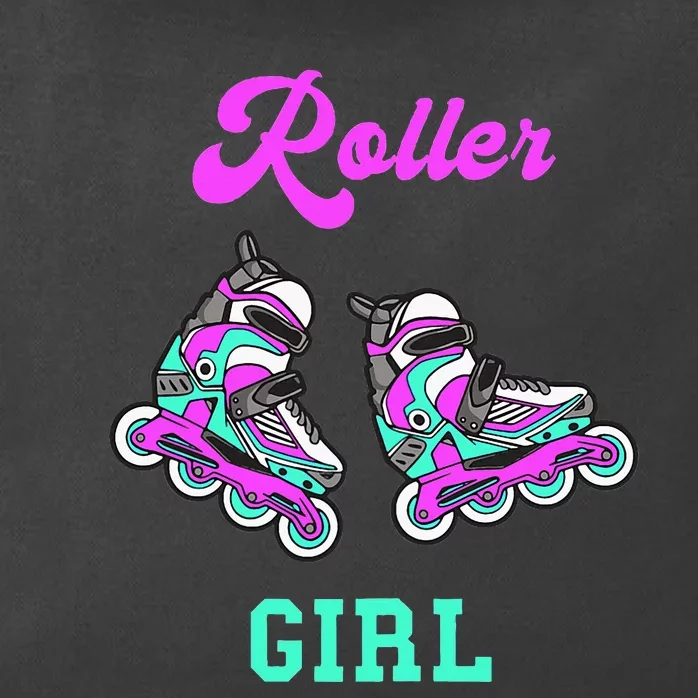 Roller Girl Inline Skating Roller Blades Derby Skater Sport Zip Tote Bag