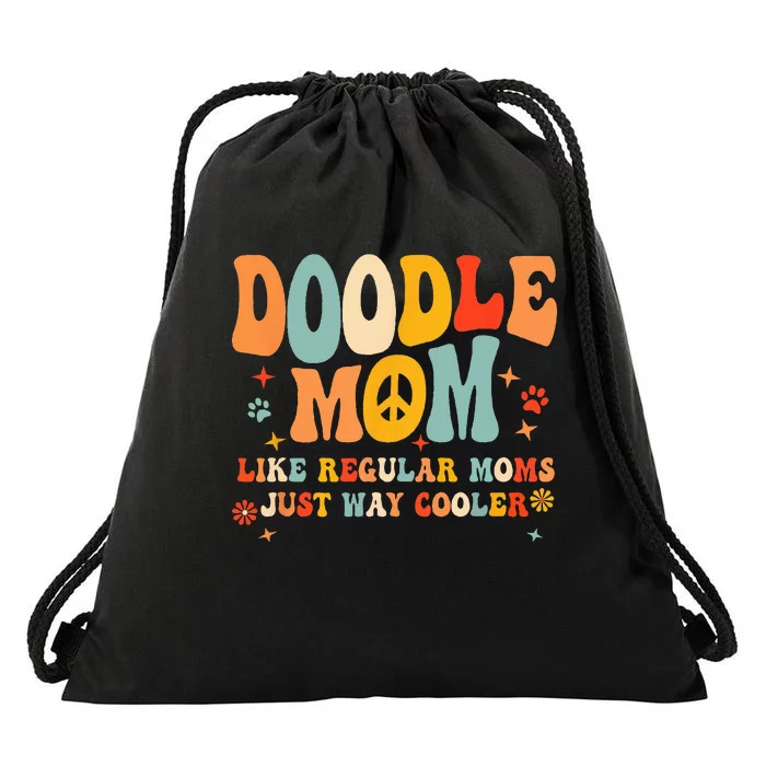 Retro Groovy It's Me The Cool Doodle Mom Gift Drawstring Bag