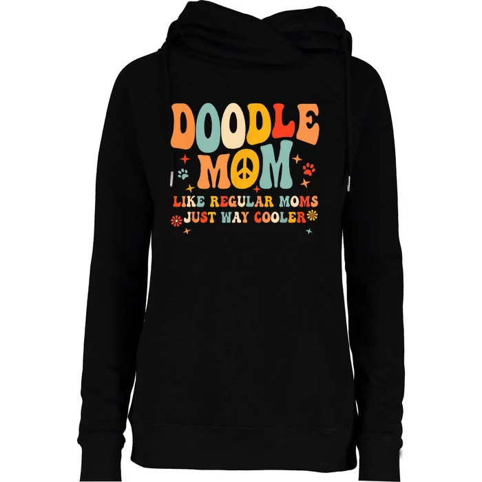 Retro Groovy It's Me The Cool Doodle Mom Gift Womens Funnel Neck Pullover Hood