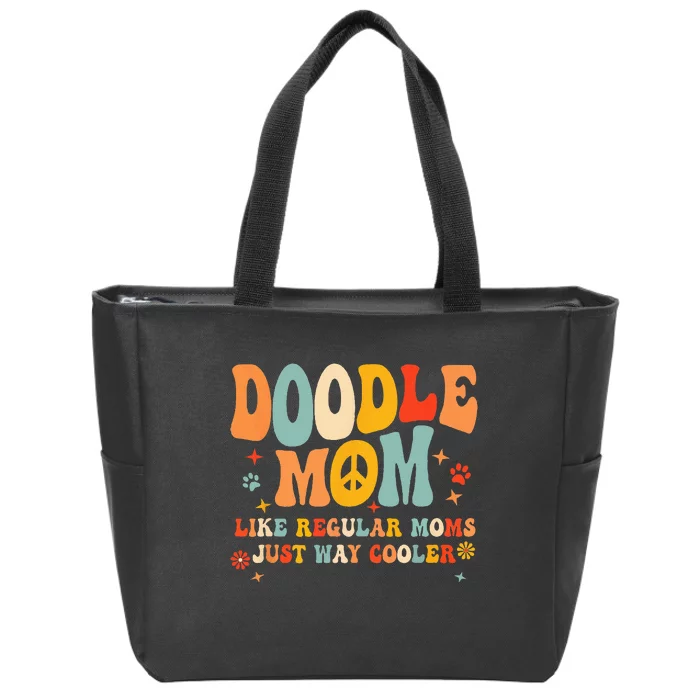 Retro Groovy It's Me The Cool Doodle Mom Gift Zip Tote Bag