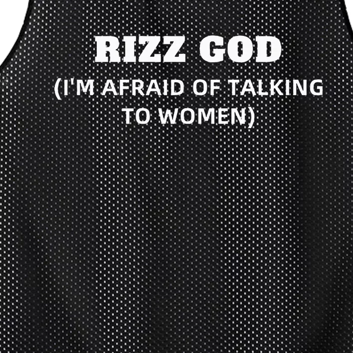 Rizz God IM Afraid Of Talking To Women Satirical Mesh Reversible Basketball Jersey Tank