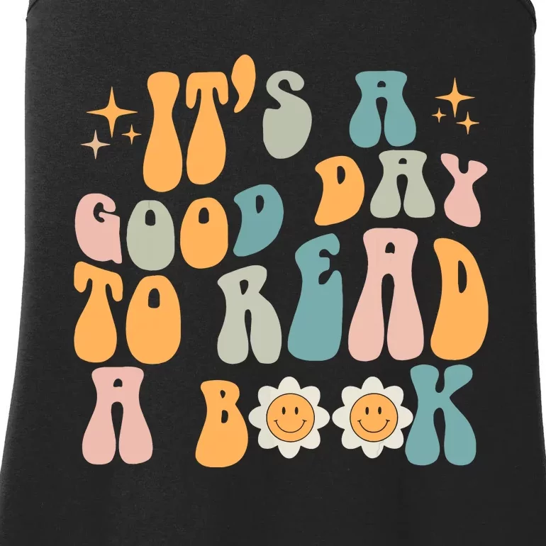 Retro Groovy Its A Good Day To Read A Book Ladies Essential Tank