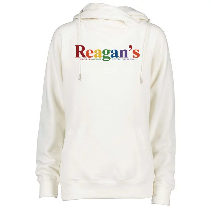 Reagans Grave Is A Gender Neutral Bathroom Pride Womens Funnel Neck Pullover Hood