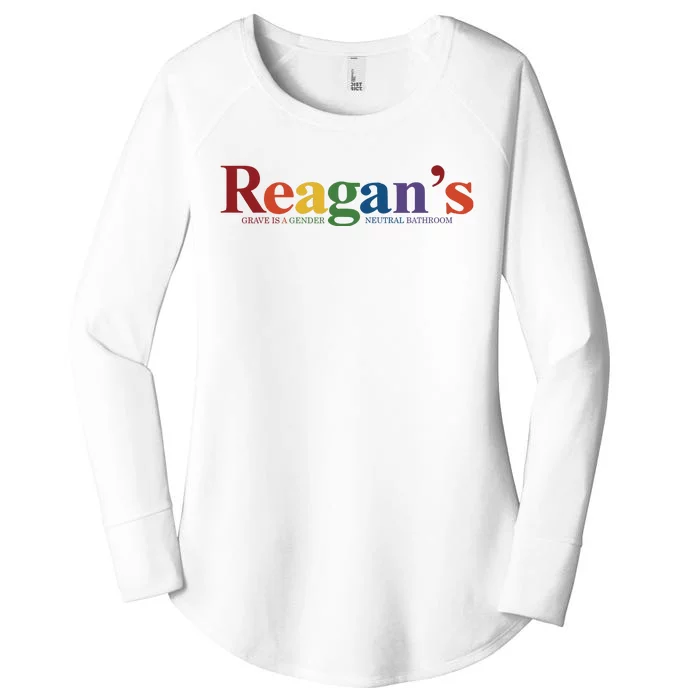 Reagans Grave Is A Gender Neutral Bathroom Pride Women's Perfect Tri Tunic Long Sleeve Shirt