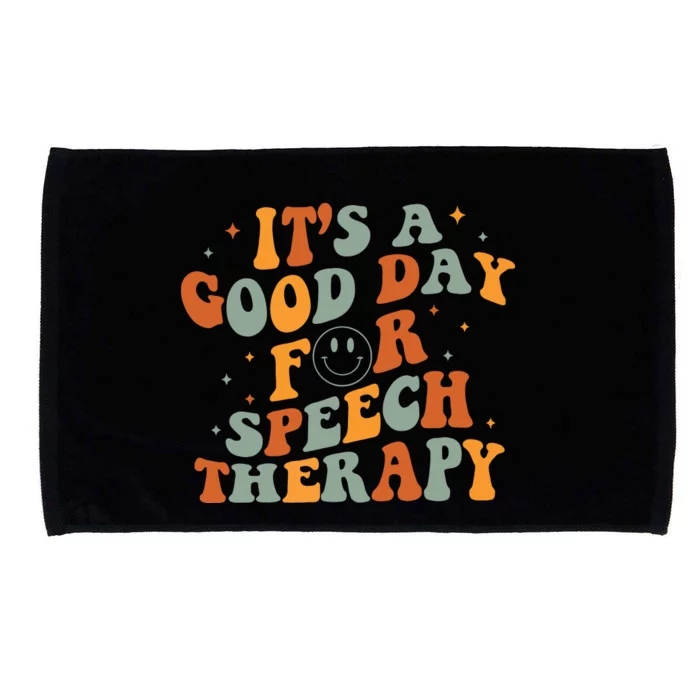 Retro Groovy Its A Good Day For Speech Therapy Smile Face Microfiber Hand Towel