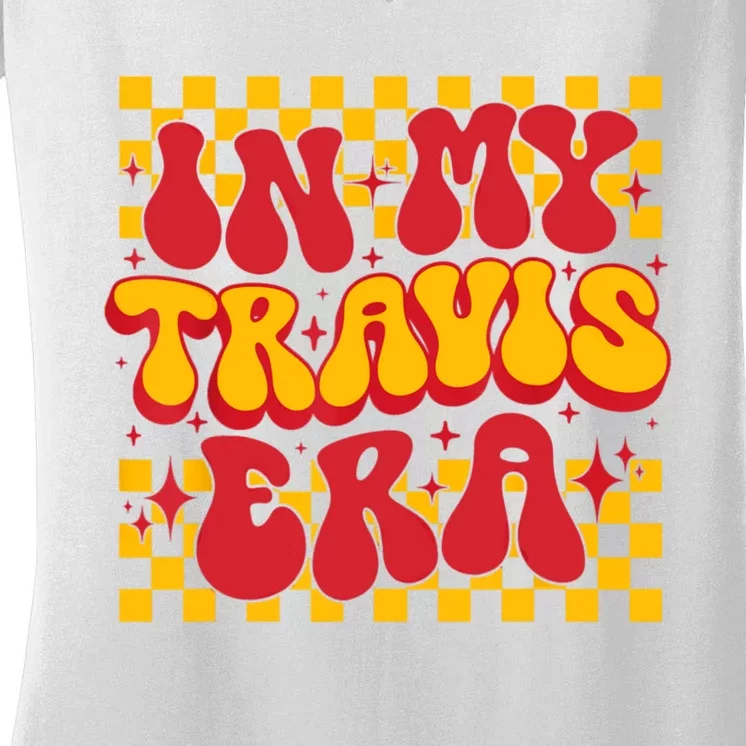 Retro Groovy In My Travis Era Women's V-Neck T-Shirt