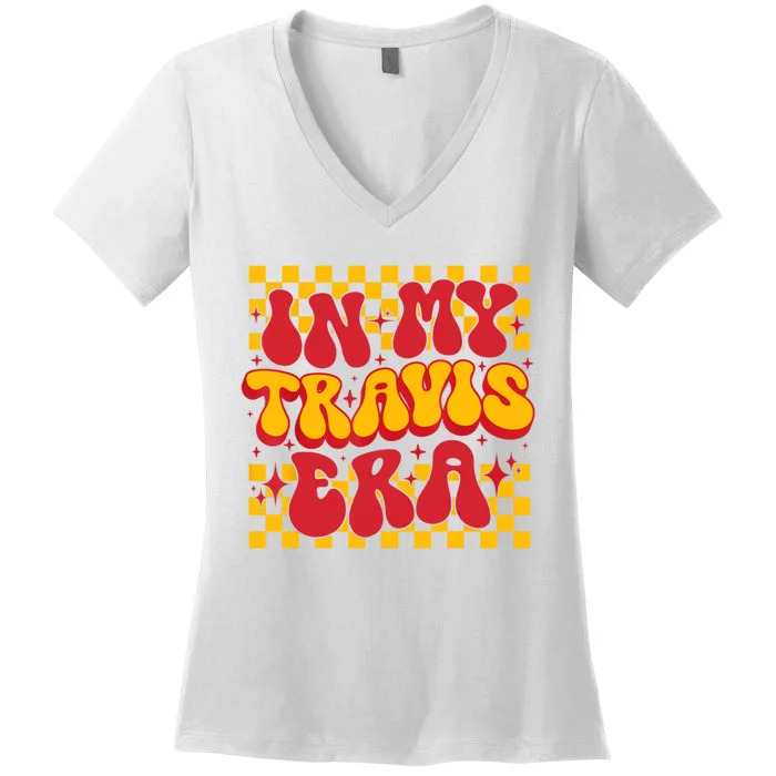 Retro Groovy In My Travis Era Women's V-Neck T-Shirt