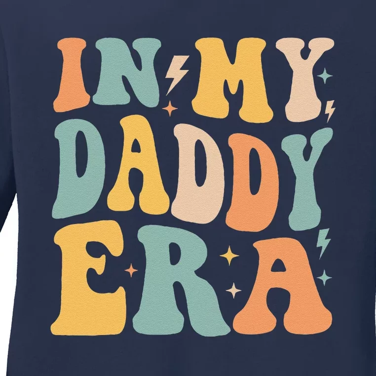 Retro Groovy In My Daddy Era FatherS Day Ladies Long Sleeve Shirt