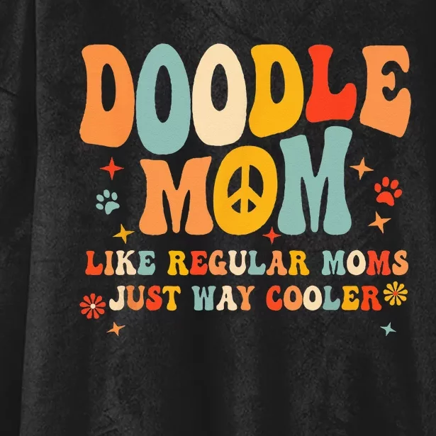 Retro Groovy Its Me The Cool Doodle Mom Gift Hooded Wearable Blanket