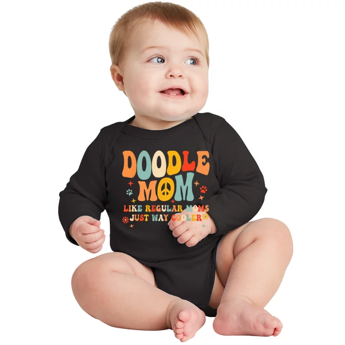 Retro Groovy Its Me The Cool Doodle Mom Gift Baby Long Sleeve Bodysuit