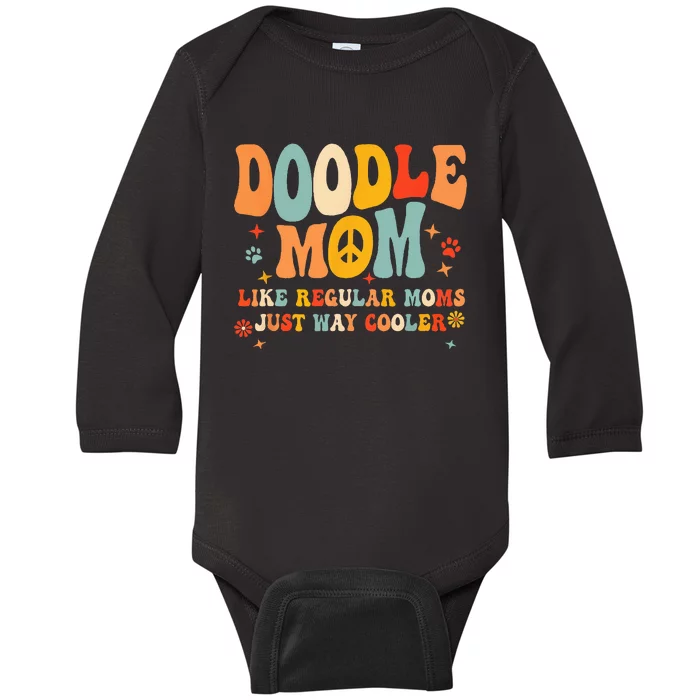 Retro Groovy Its Me The Cool Doodle Mom Gift Baby Long Sleeve Bodysuit