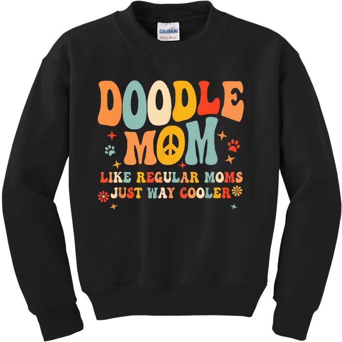 Retro Groovy Its Me The Cool Doodle Mom Gift Kids Sweatshirt