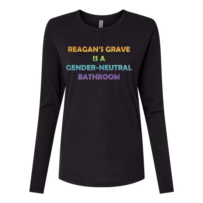 Reagan’s Grave Is A Gender Neutral Bathroom Womens Cotton Relaxed Long Sleeve T-Shirt