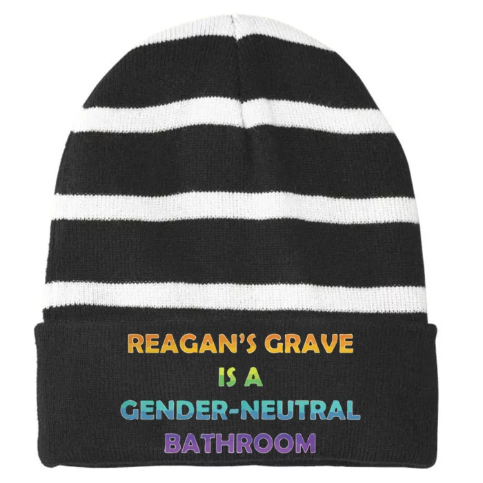 Reagan’s Grave Is A Gender Neutral Bathroom Striped Beanie with Solid Band