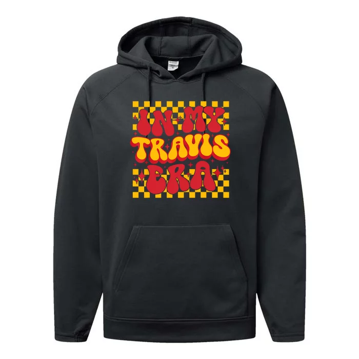 Retro Groovy In My Travis Era Performance Fleece Hoodie