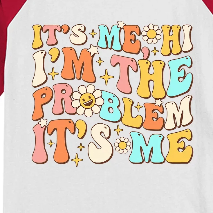 Retro Groovy I'm A Problem Sarcasm Humor Funny Cute Kids Colorblock Raglan Jersey