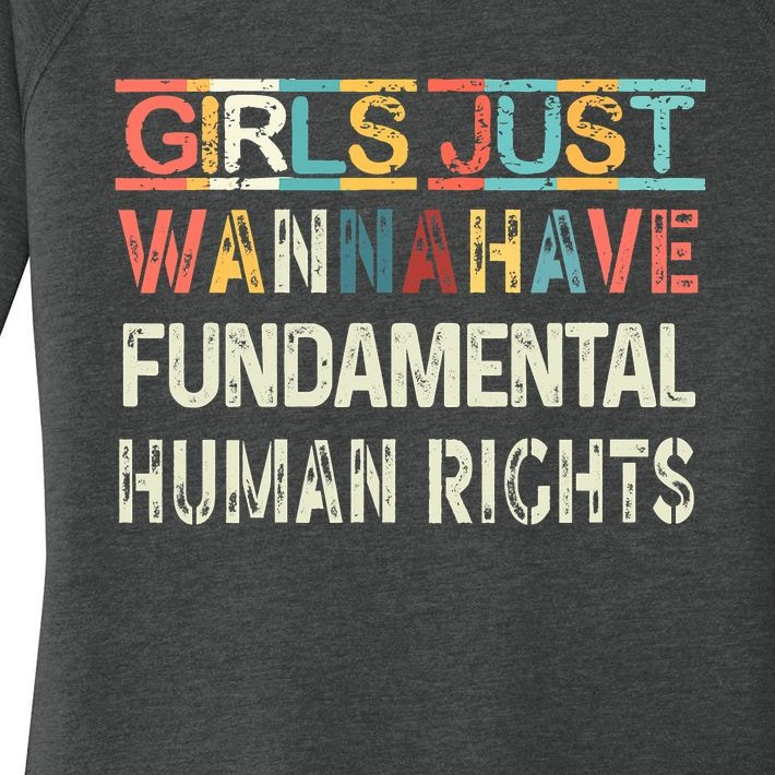 Retro Girls Just Wanna Have Fundamental Rights Women’s Perfect Tri Tunic Long Sleeve Shirt