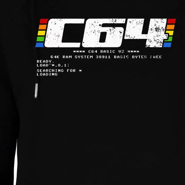 Retro Gaming Konsole C64 Computer Ready Womens Funnel Neck Pullover Hood