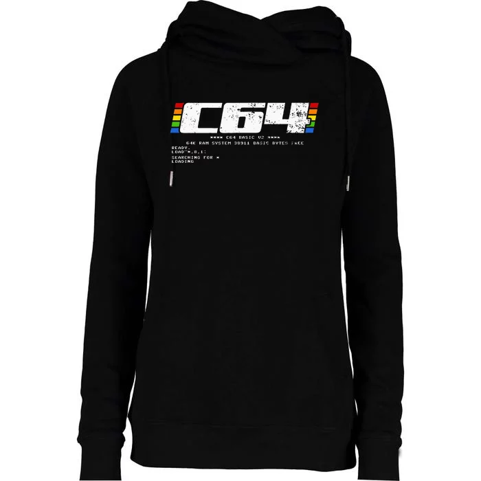 Retro Gaming Konsole C64 Computer Ready Womens Funnel Neck Pullover Hood