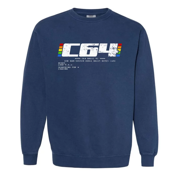 Retro Gaming Konsole C64 Computer Ready Garment-Dyed Sweatshirt