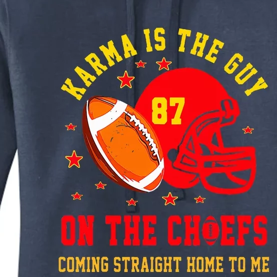 Retro Groovy Karma is The Guy on The Chief Women's Pullover Hoodie