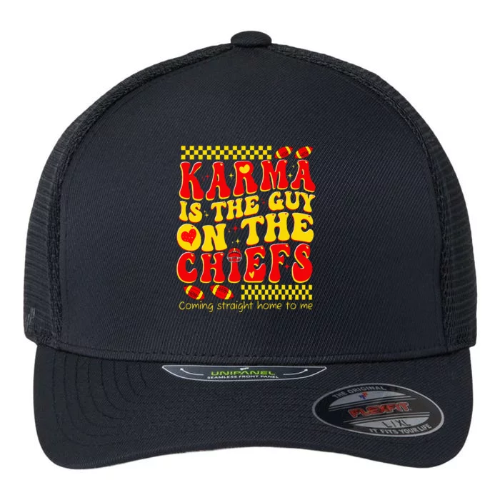 Retro Groovy Karma Is the Guy on the Chief Flexfit Unipanel Trucker Cap