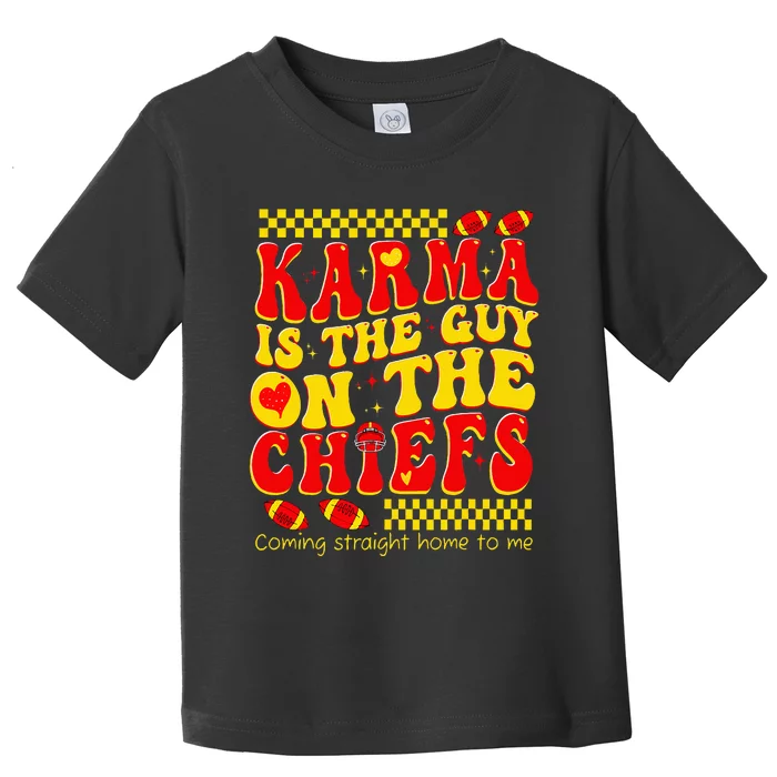 Retro Groovy Karma Is the Guy on the Chief Toddler T-Shirt