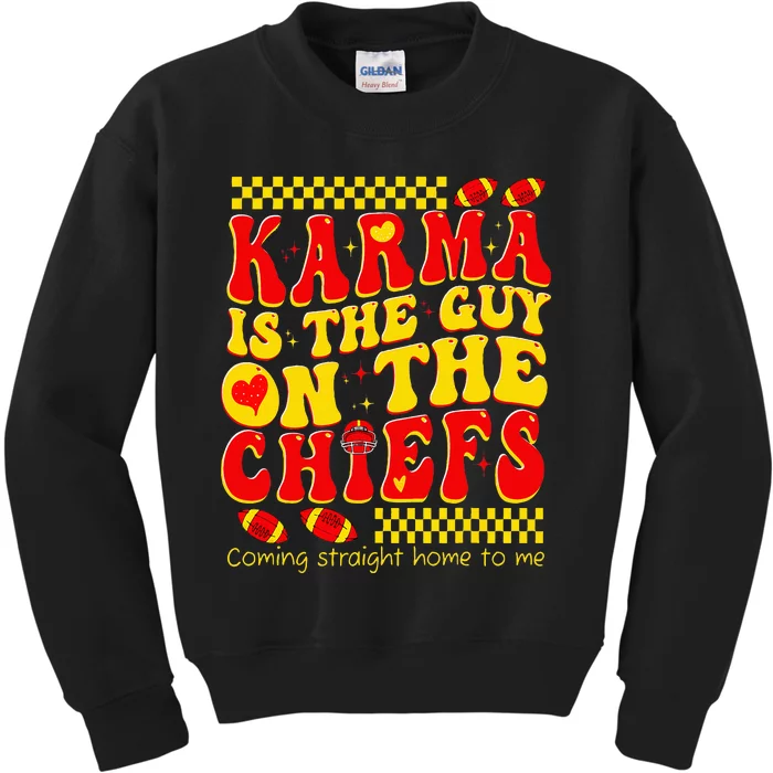 Retro Groovy Karma Is the Guy on the Chief Kids Sweatshirt