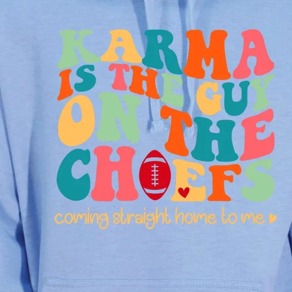 Retro Groovy Karma Is The Guy On The Chief Unisex Surf Hoodie