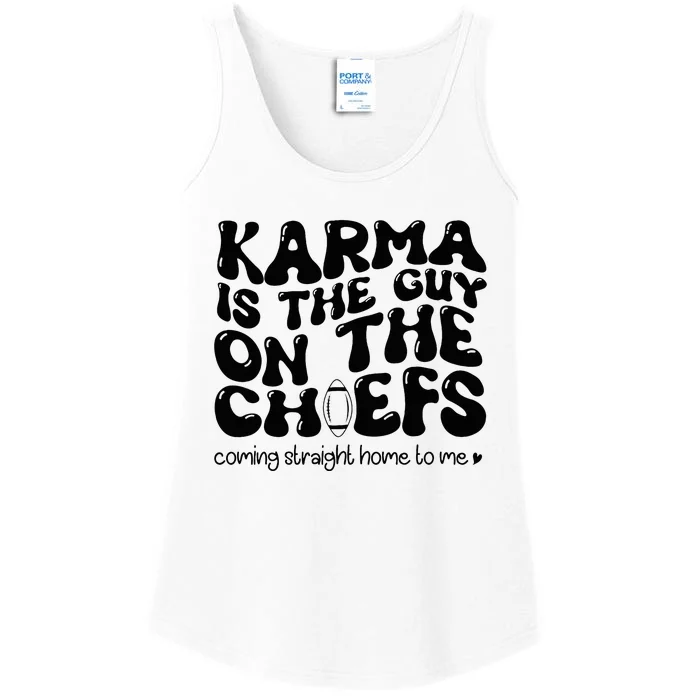 Retro Groovy Karma Is the Guy on the Chief Ladies Essential Tank