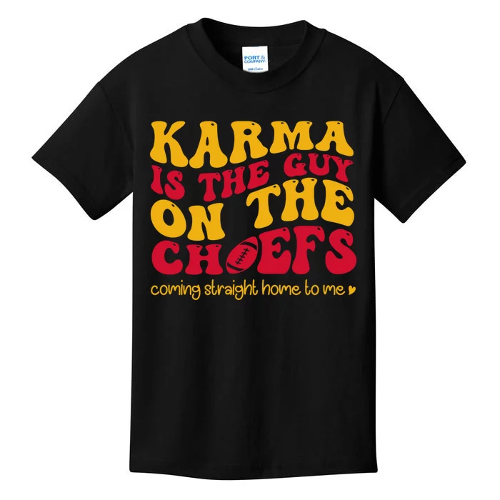 Retro Groovy Karma Is The Guy On The Chief Kids T-Shirt