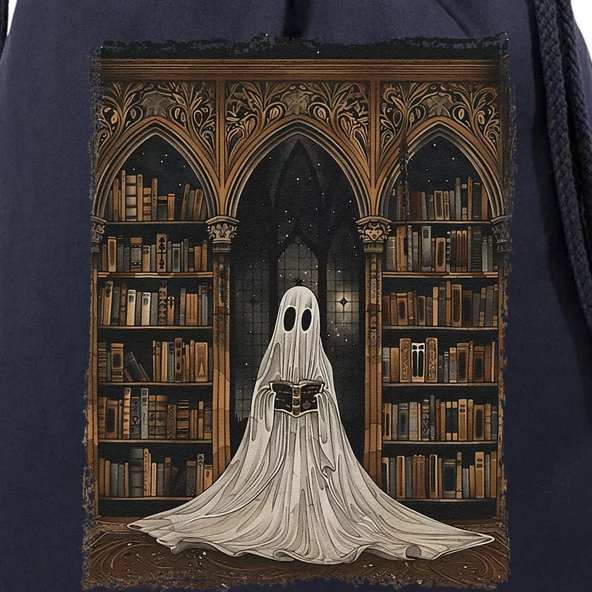 Reading Ghost Library Halloween Librarian Book Lovers Drawstring Bag