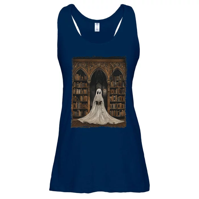 Reading Ghost Library Halloween Librarian Book Lovers Ladies Essential Flowy Tank