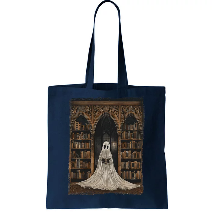 Reading Ghost Library Halloween Librarian Book Lovers Tote Bag