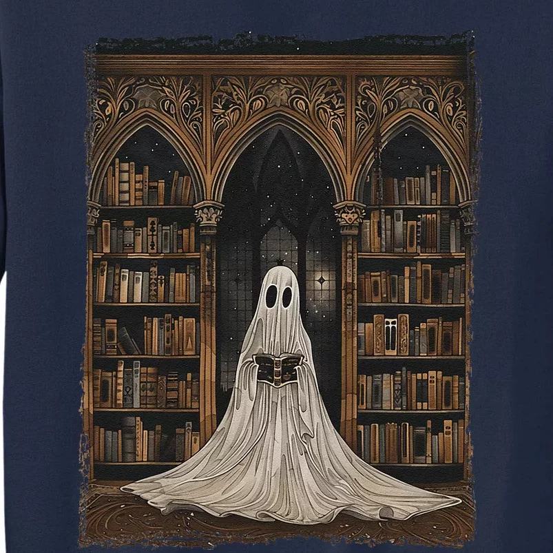 Reading Ghost Library Halloween Librarian Book Lovers Tall Sweatshirt