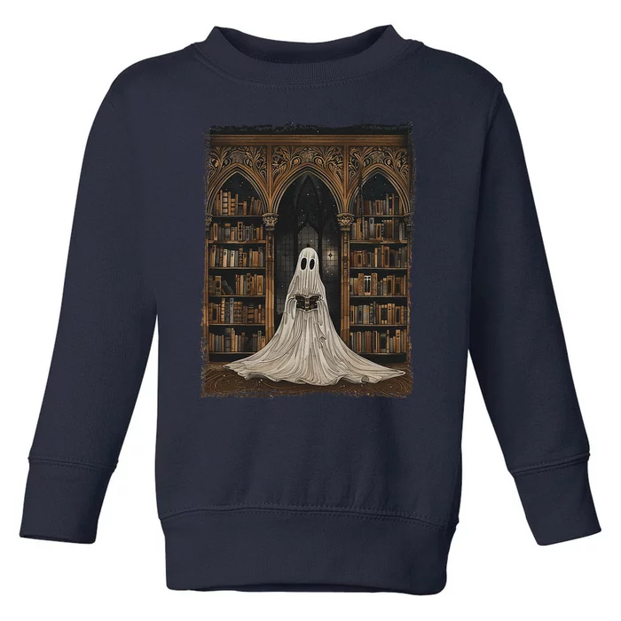 Reading Ghost Library Halloween Librarian Book Lovers Toddler Sweatshirt