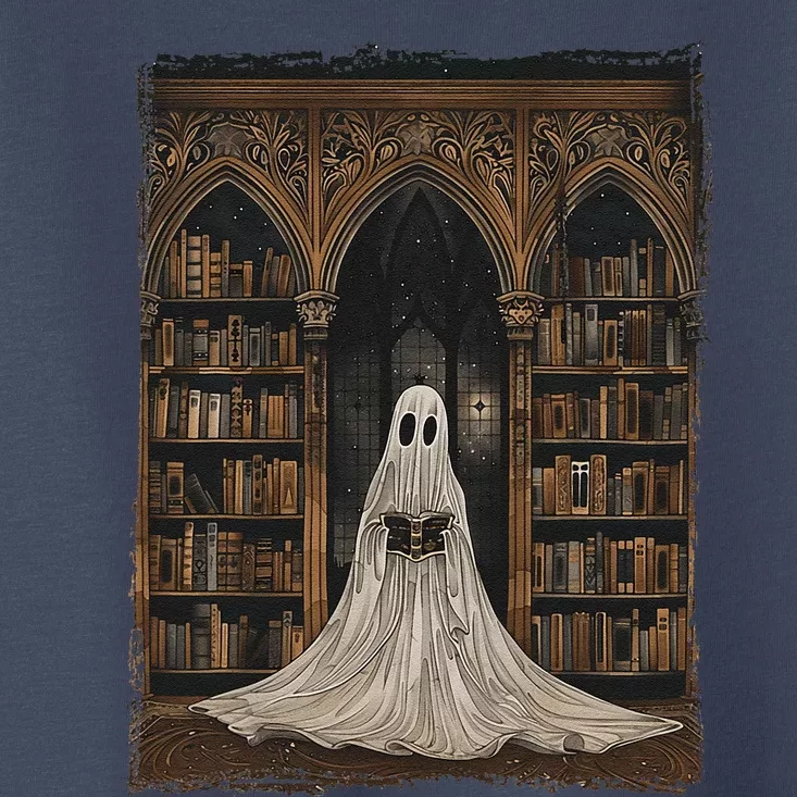 Reading Ghost Library Halloween Librarian Book Lovers Toddler T-Shirt