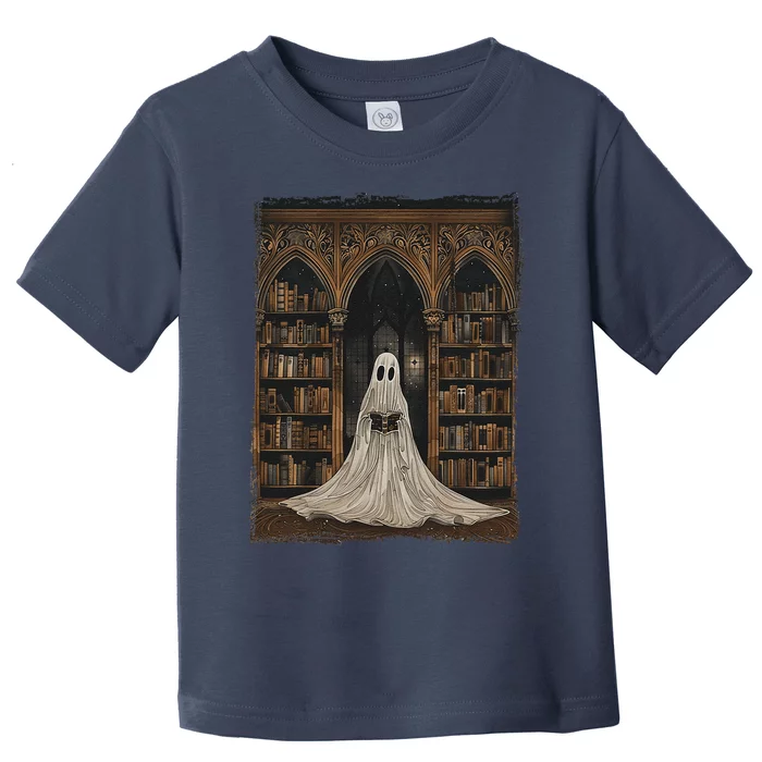 Reading Ghost Library Halloween Librarian Book Lovers Toddler T-Shirt