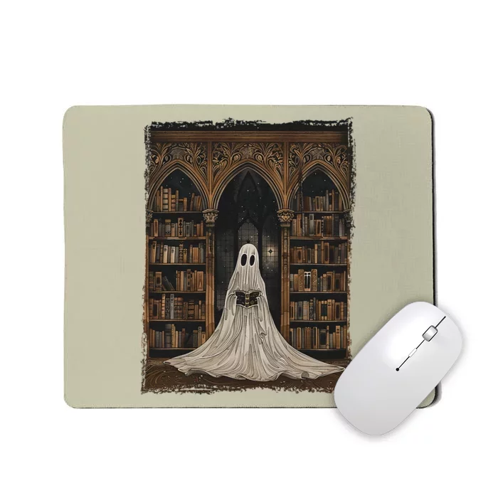 Reading Ghost Library Halloween Librarian Book Lovers Mousepad