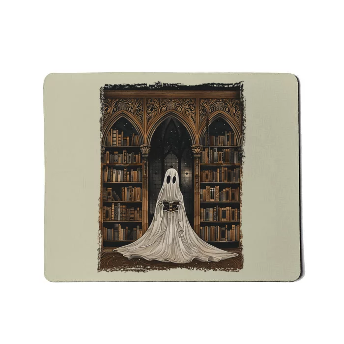 Reading Ghost Library Halloween Librarian Book Lovers Mousepad