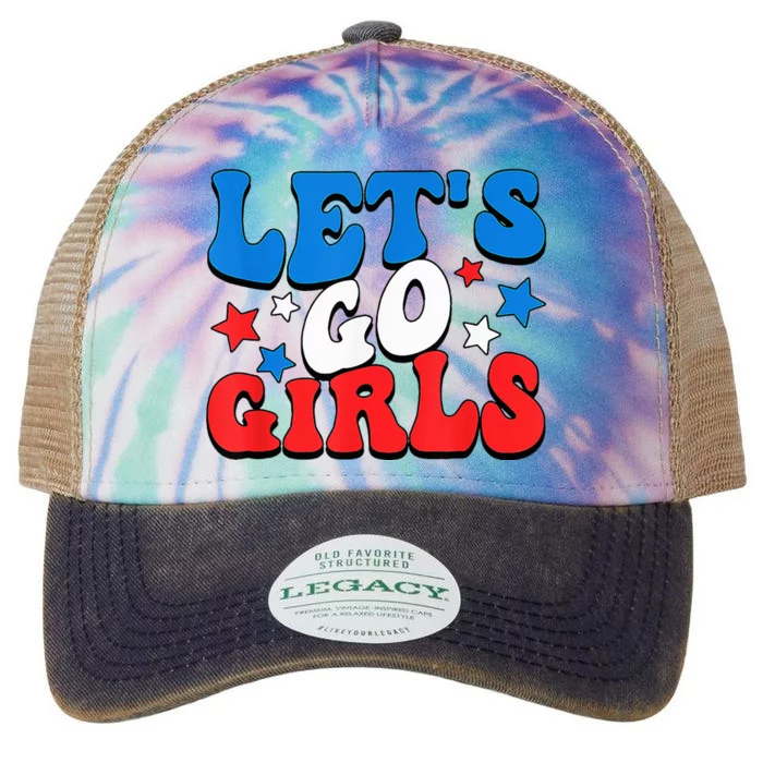 Retro Groovy Lets Go Girl 4th Of July Legacy Tie Dye Trucker Hat