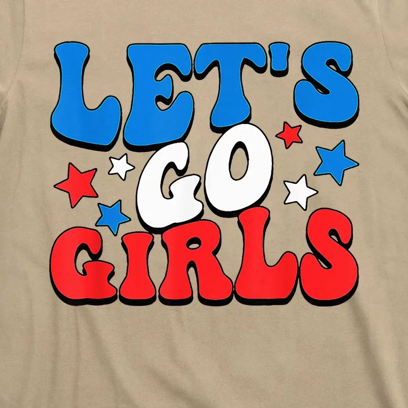 Retro Groovy Lets Go Girl 4th Of July T-Shirt