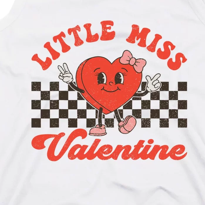 Retro Groovy Little Miss Valentine Love Vibes Tank Top