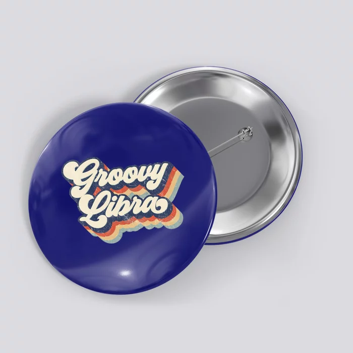 Retro Groovy Libra Zodiac Meaningful Gift Button